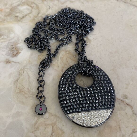 Lola and Grace Swarovski Elements Oval Disk Pendant - Picture 1 of 7